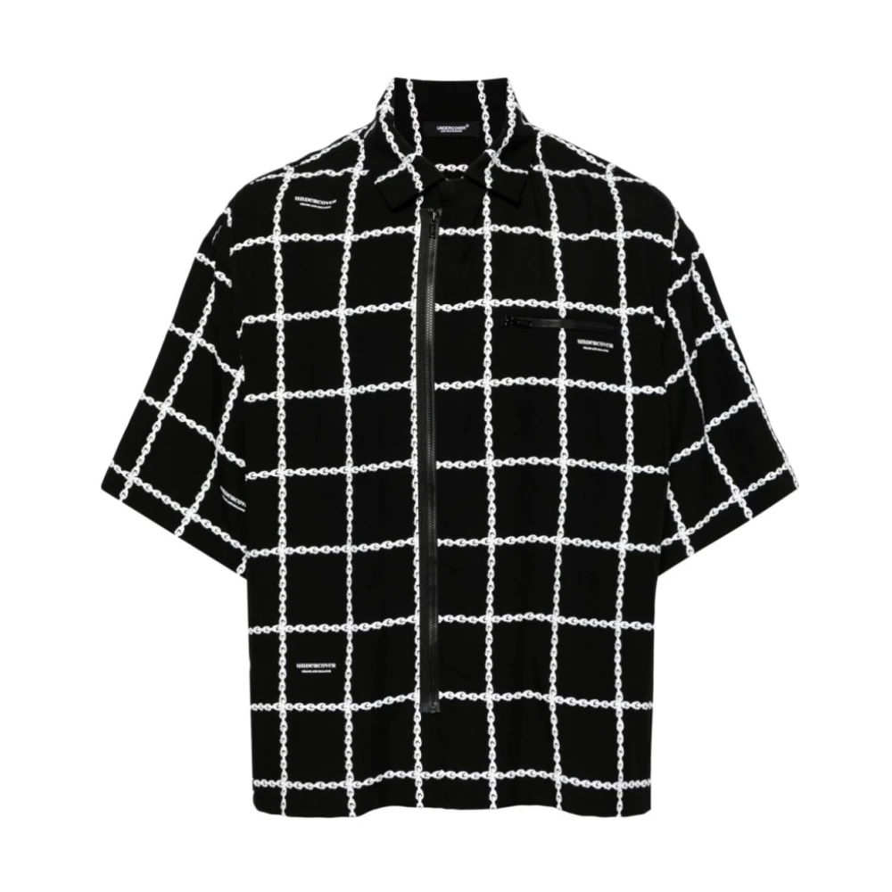Undercover Zwart Half-en-Half Shirt Black Heren