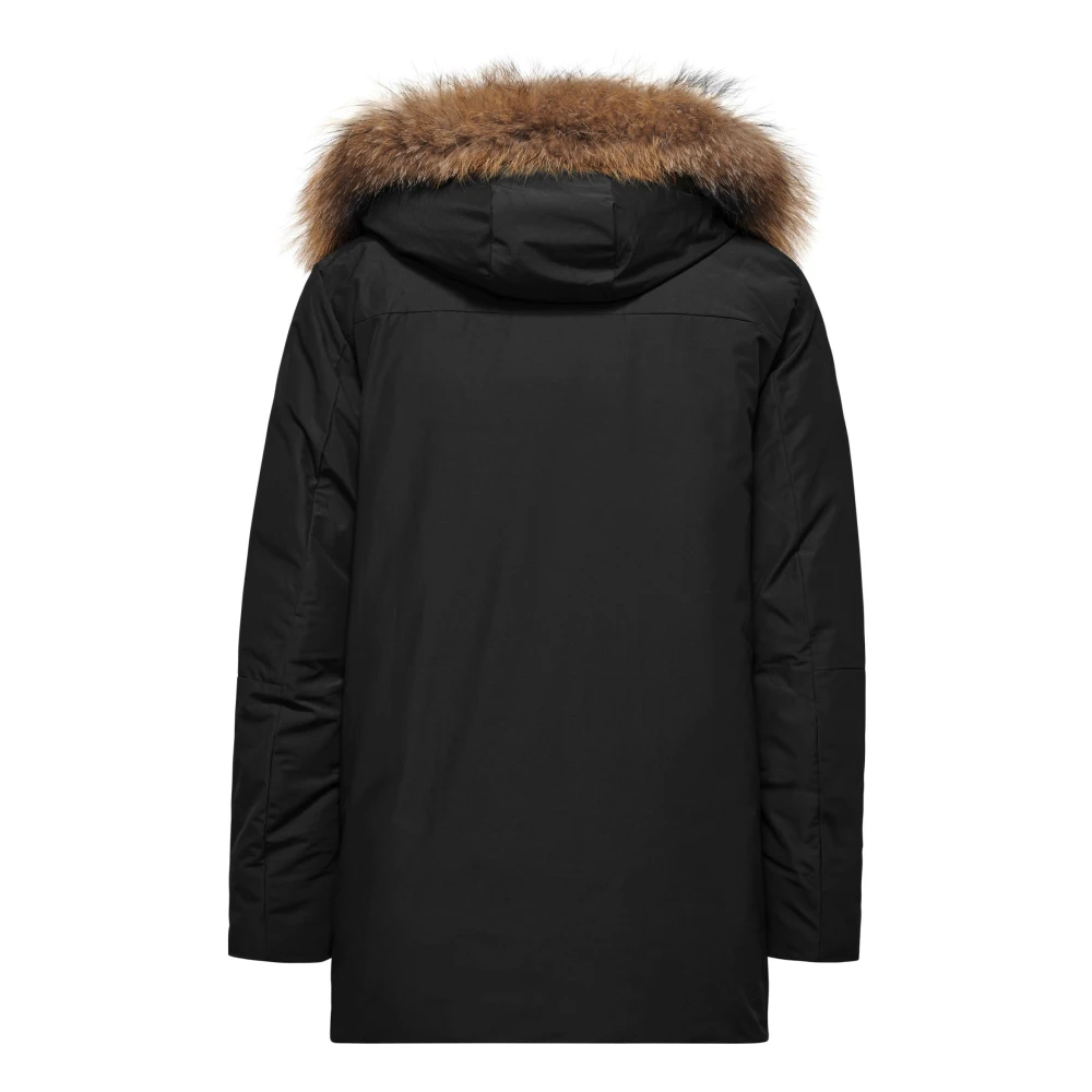 BomBoogie Gerecyclede Gewatteerde Parka met Bont Capuchon Black Heren