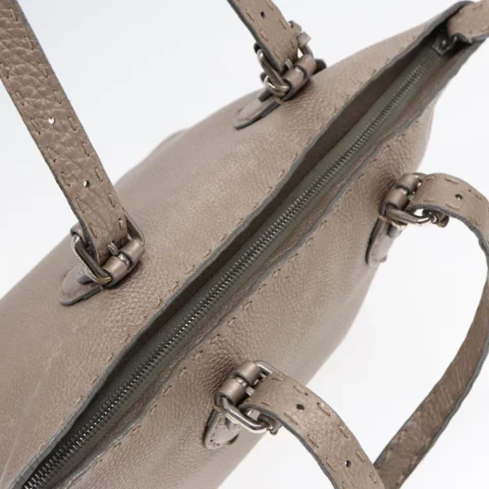 Fendi Vintage Pre-owned Leather fendi-bags Gray Dames