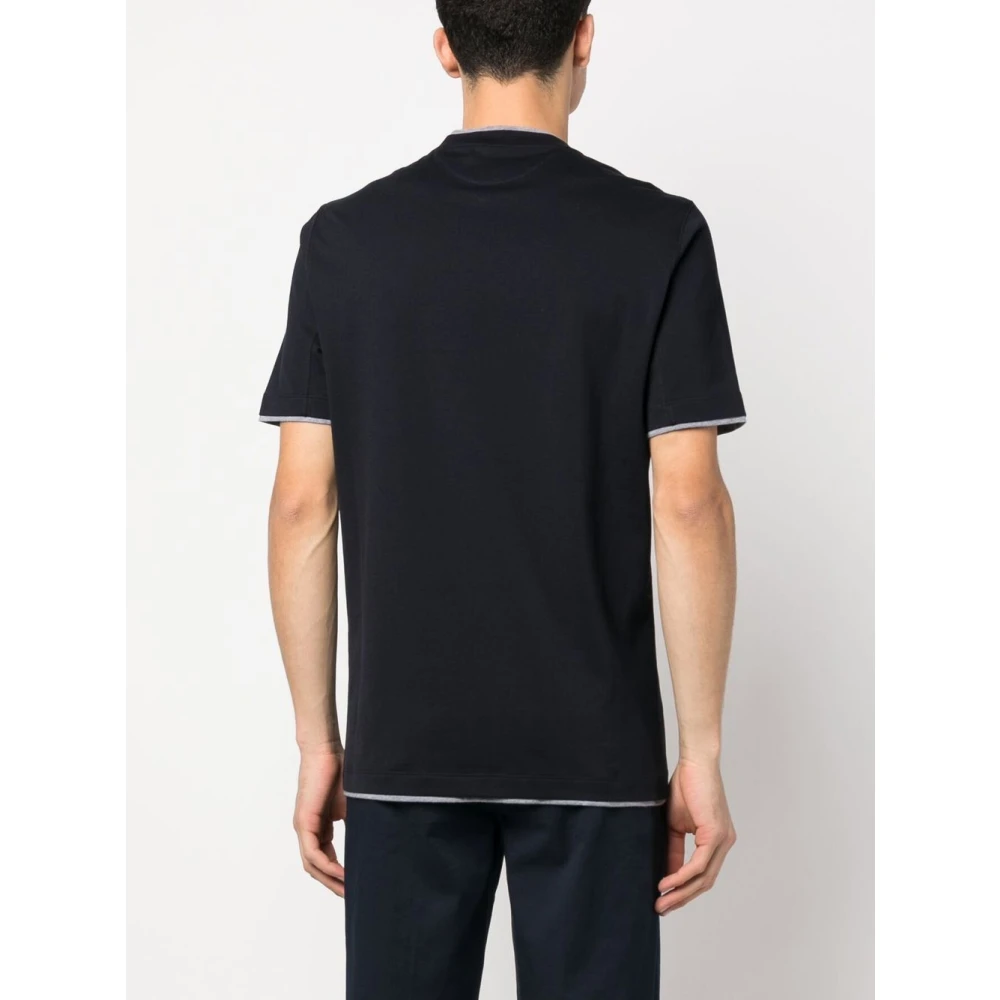 BRUNELLO CUCINELLI Blauwe Aw23 Heren T-shirt Stijlvol en veelzijdig Blue Heren