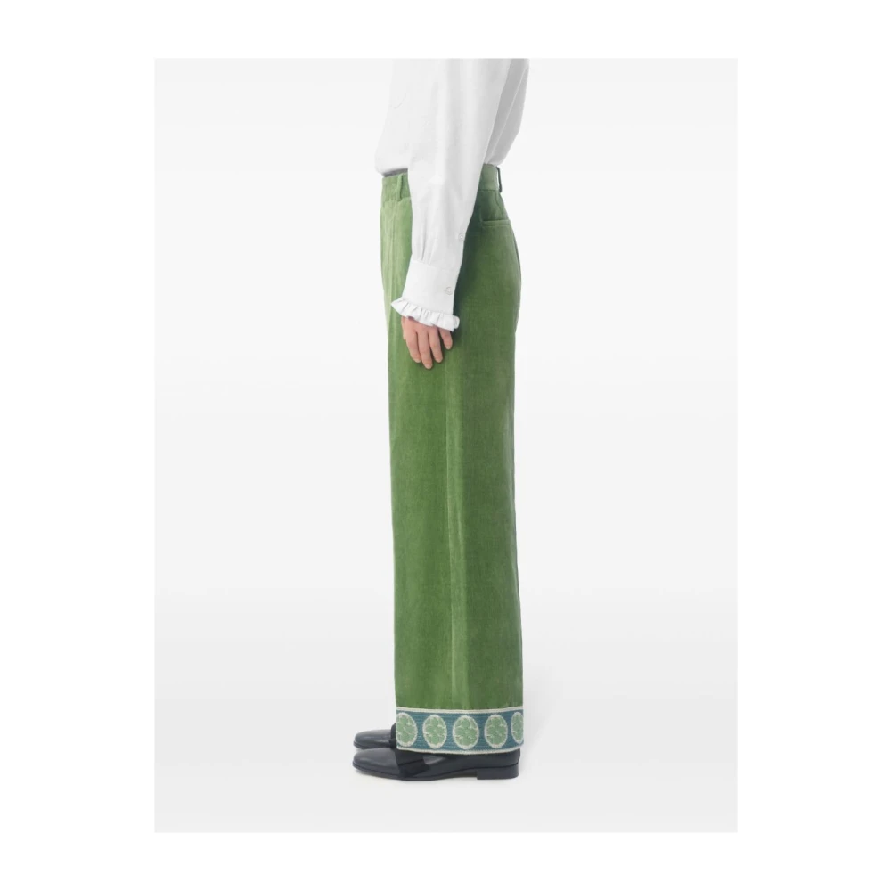 Valentino Garavani Elegante Broek Green Heren
