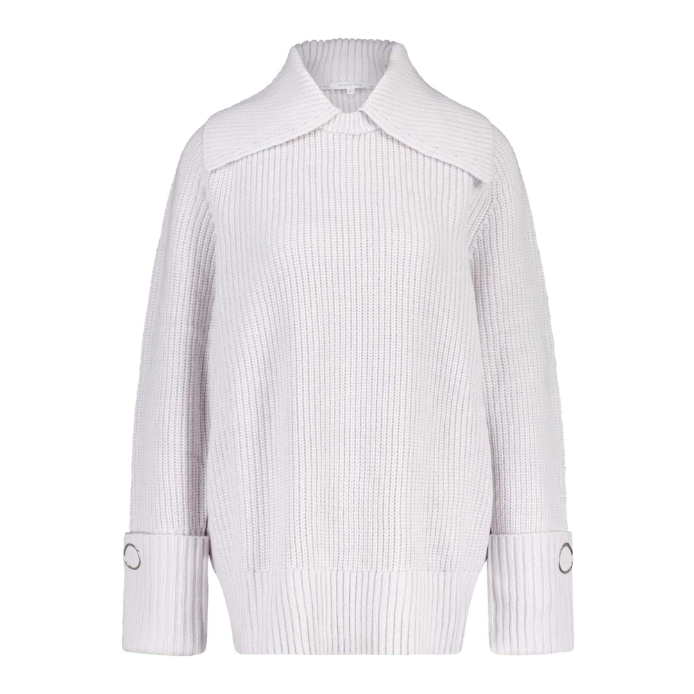 Patrizia Pepe Oversized Tröja med Ringdetaljer White, Dam