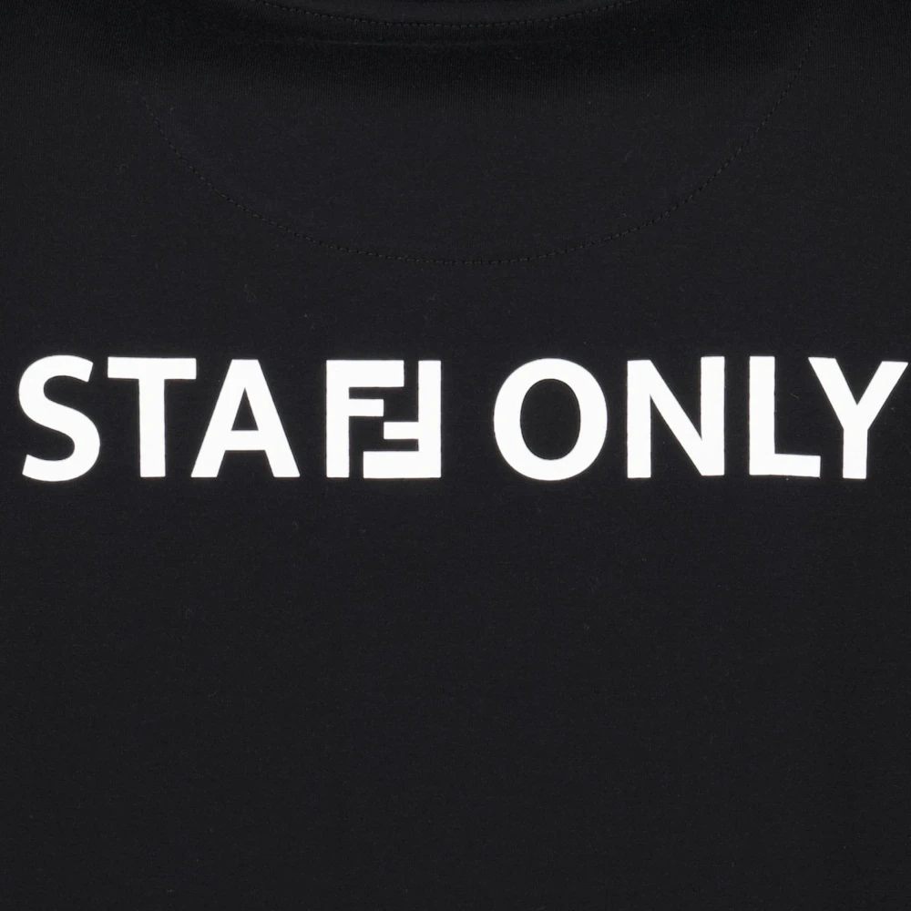 Fendi Staff Only Bedrukt Logo T-shirt Black Heren
