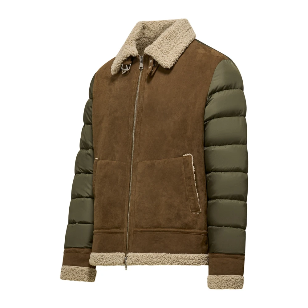 BomBoogie Eco-Fur Suède Leren Jas Brown Heren