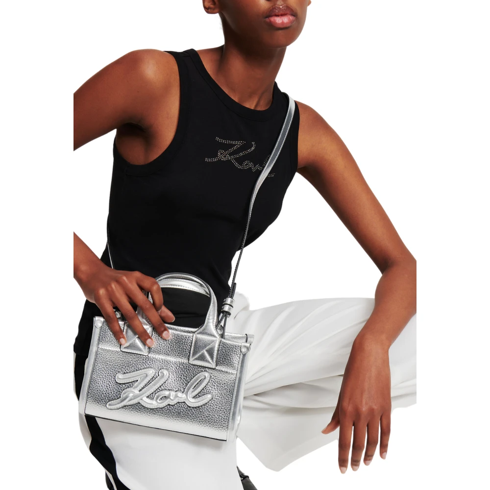 Karl Lagerfeld Korrelige Tote Tas Zilver Gray Dames