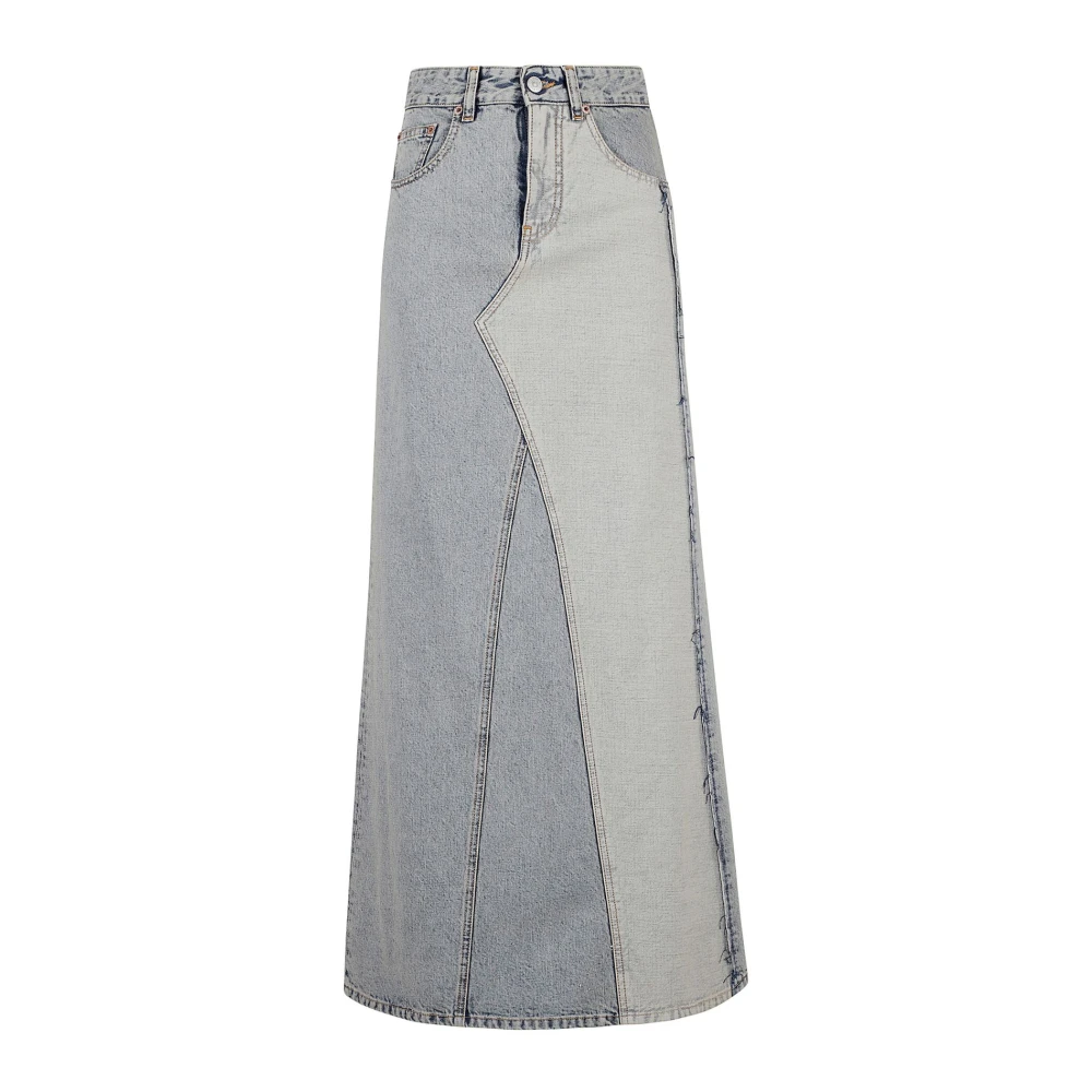 MM6 Maison Margiela Elegante Maxi Rok voor Vrouwen Blue Dames