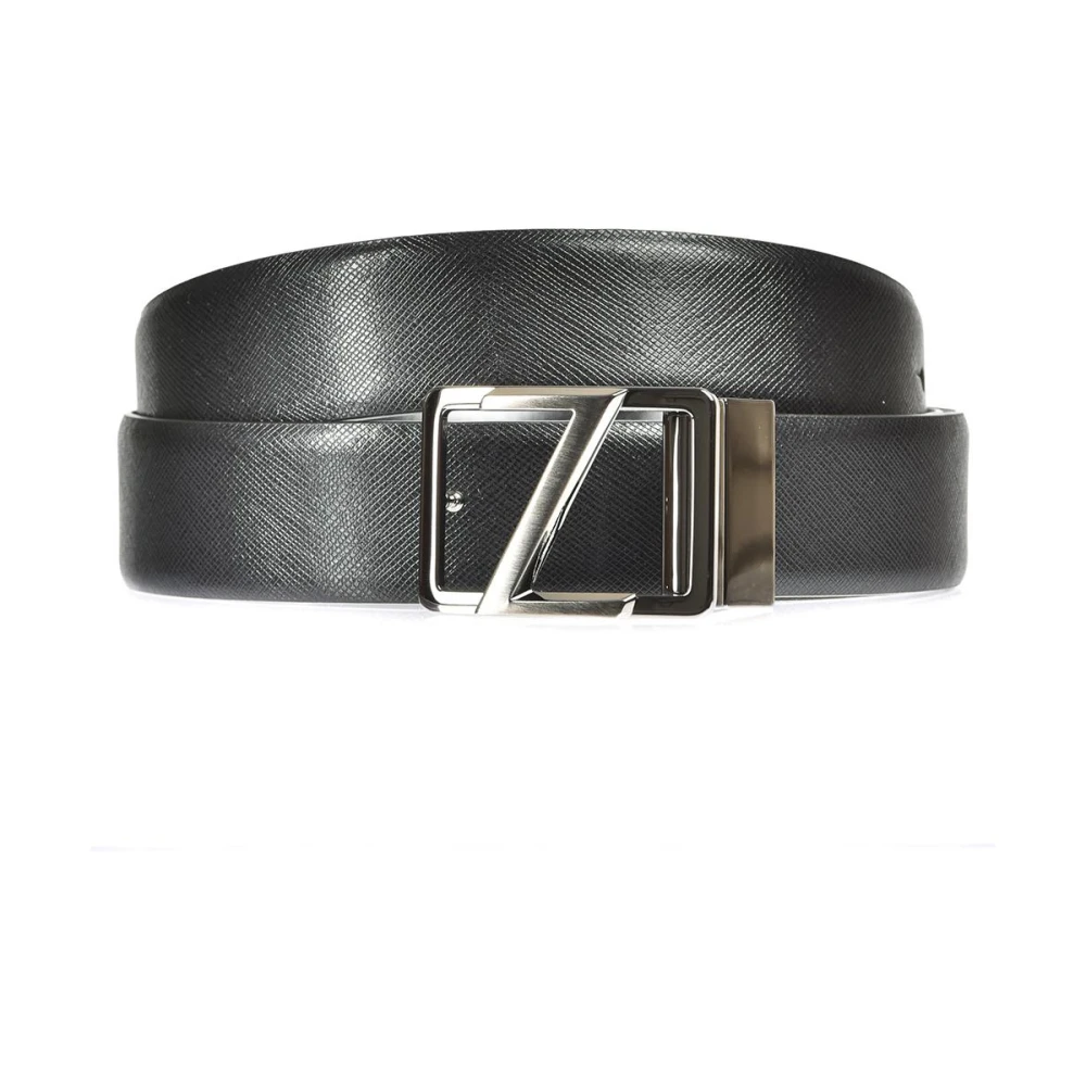 Zegna Black Stylish Leather Belt - Male - Belts - 95 Cm - Accessories