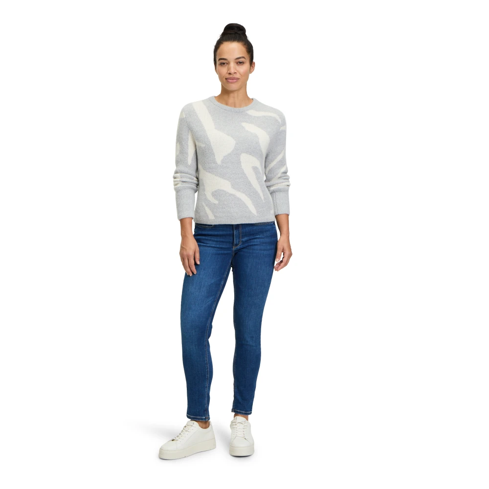 Betty & Co Gebreide trui met jacquard Gray Dames