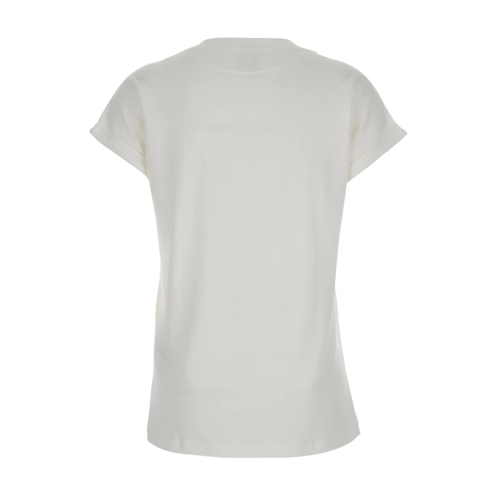 Eleventy Witte Crewneck T-shirt met Voorzak White Dames