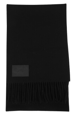 echarpe-grise-a-franges-avec-logo