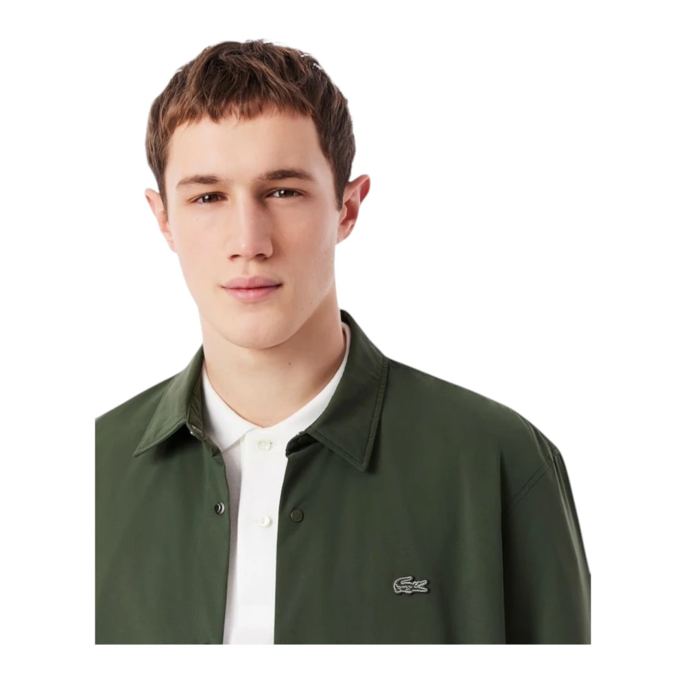 Lacoste Gewatteerd Waterafstotend Overshirt Groen Green Heren