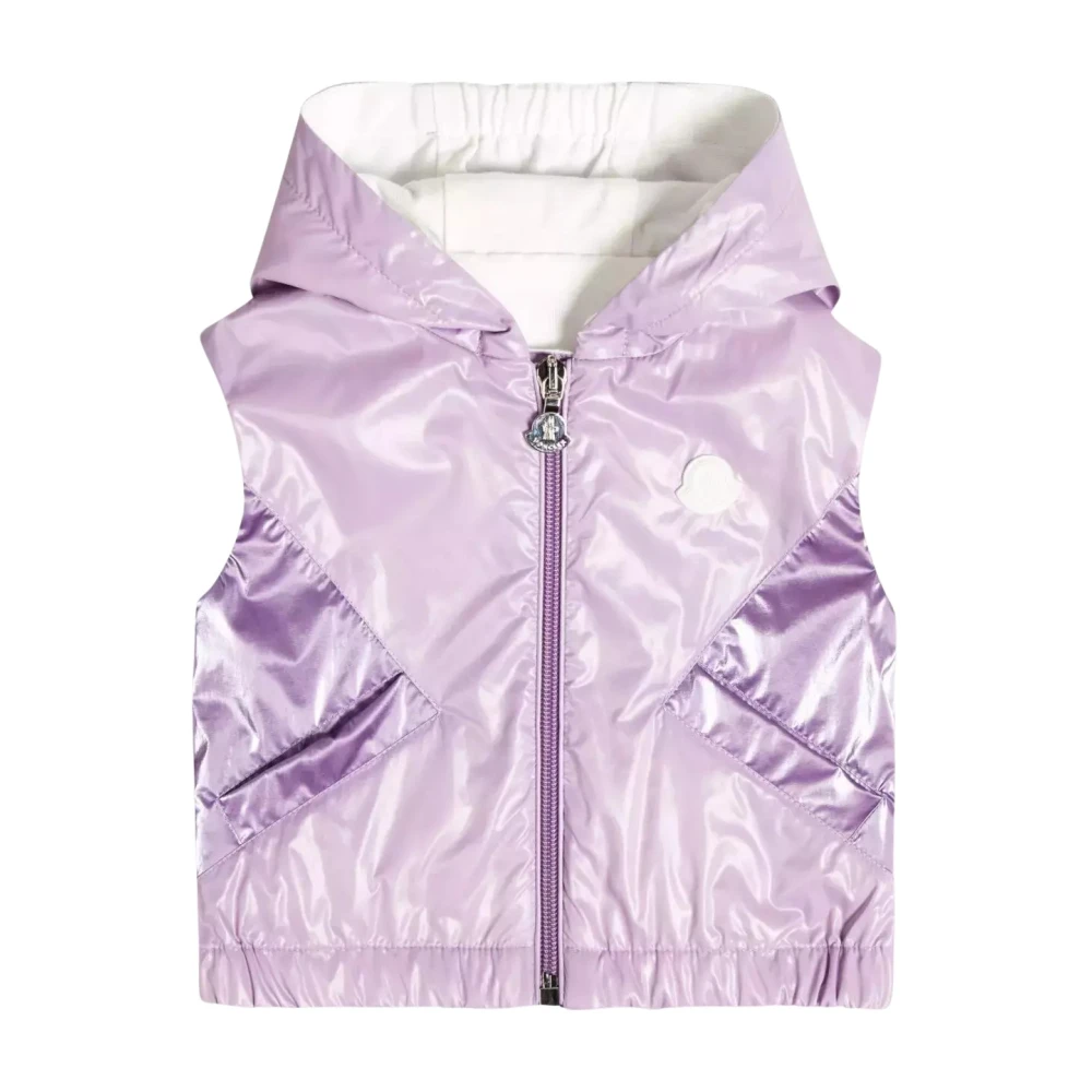 Moncler Unisex Kids Purple Waistcoats, 18 M, Hooded Vest Lostyca