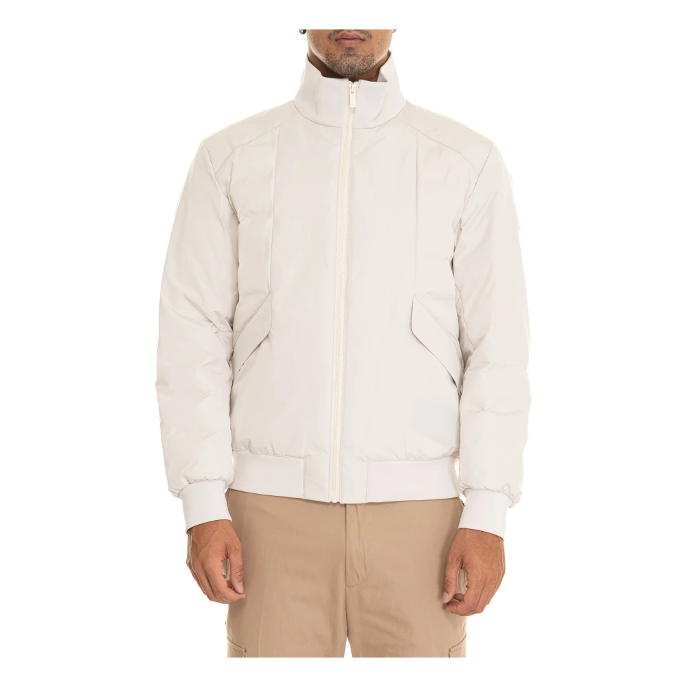 Boss Gewatteerde Bomberjack met Geribbelde Details Beige Heren