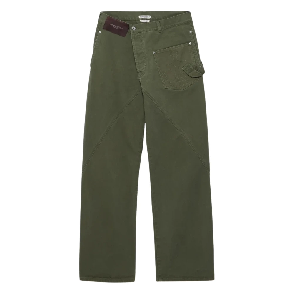 Jw Anderson Men's Green Twisted Workwear Jeans