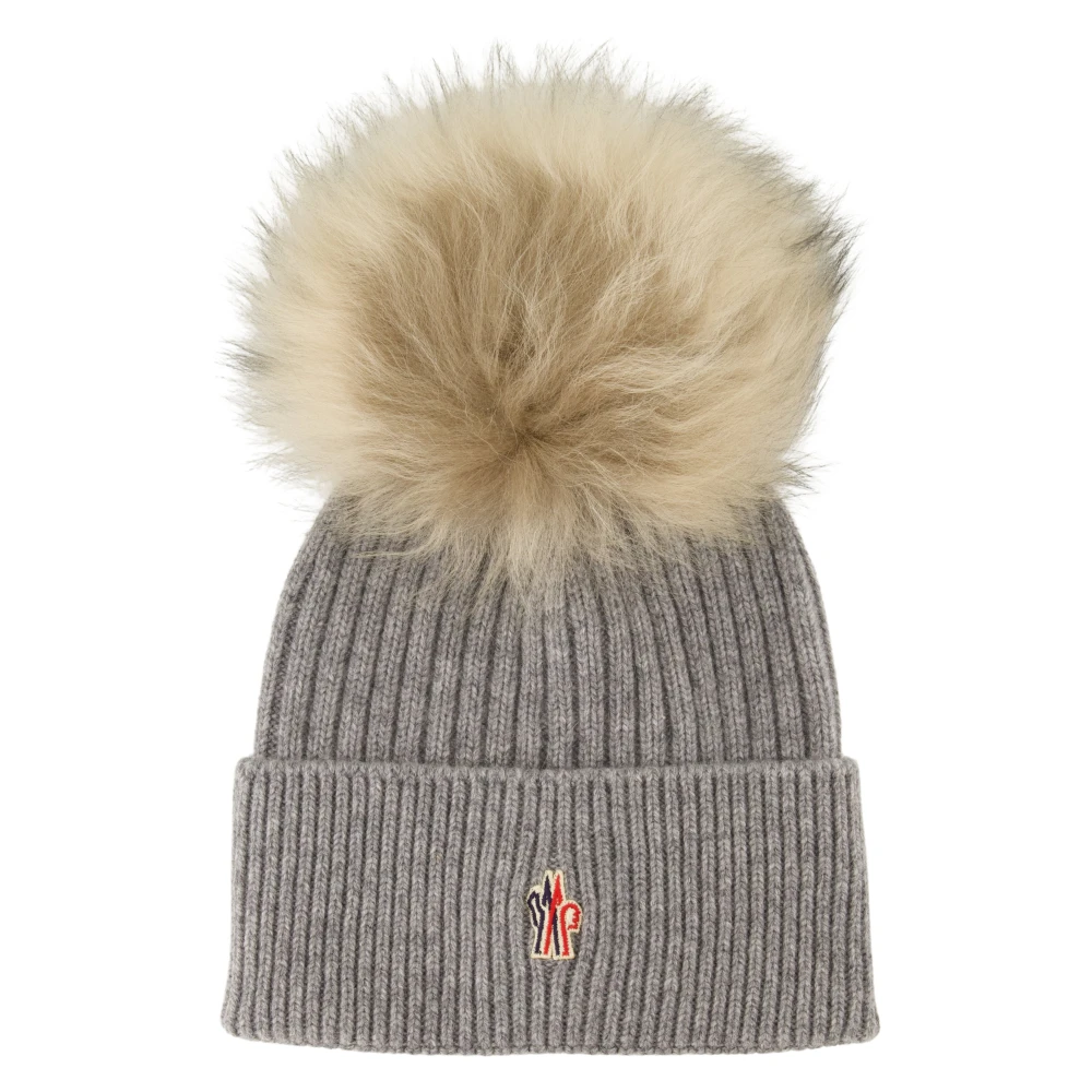 Moncler Pom Pom Kashmir Mössa Grå Gray, Dam