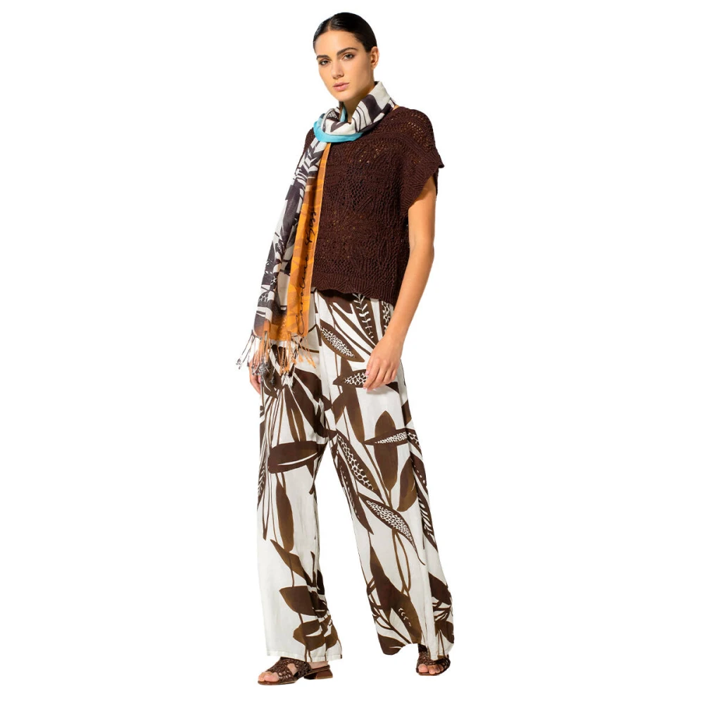 Caroline Biss Stijlvolle Pullover met Pull Detail Brown Dames