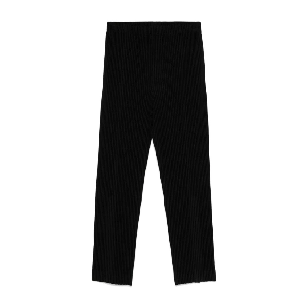 Issey Miyake Zwarte Geplooide Broeken Black Heren