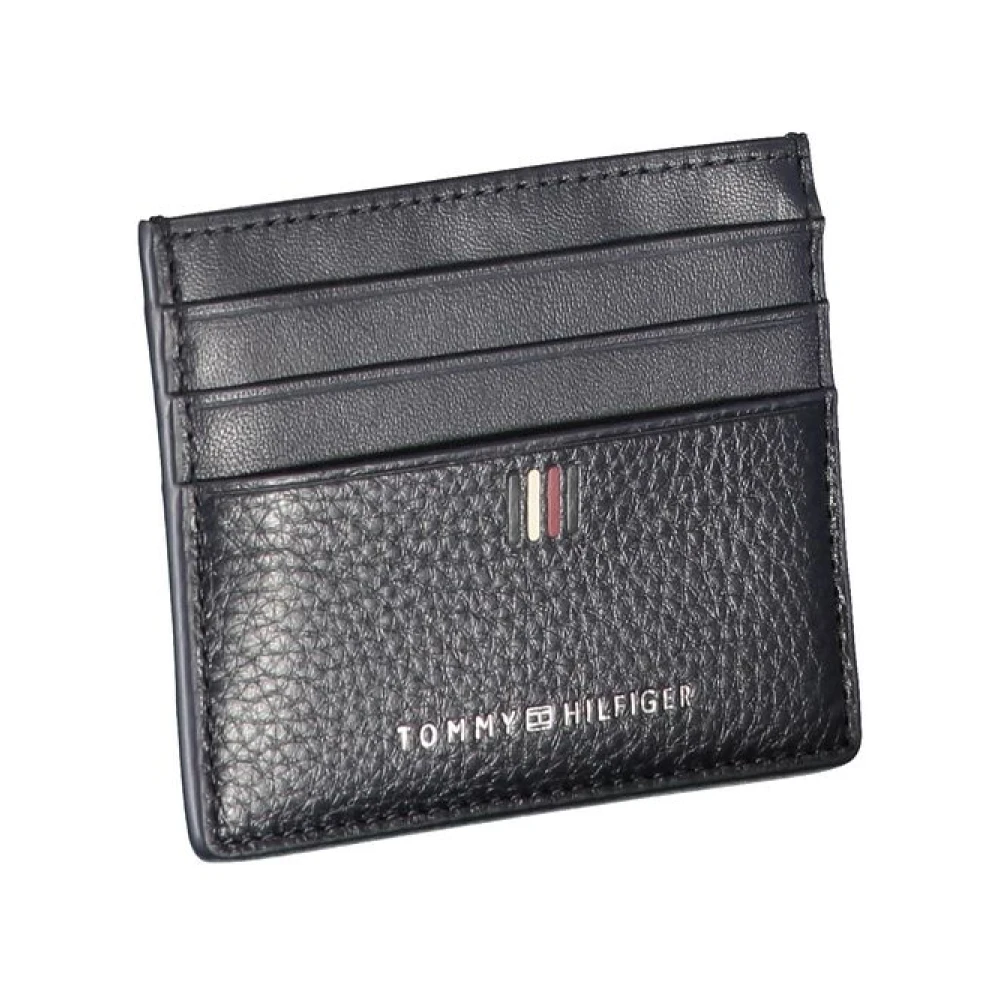 Tommy Hilfiger Blauw leren kaarthouder met contrastdetails Blue Heren