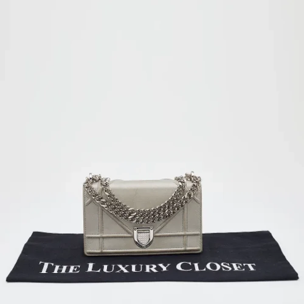 Dior Vintage Pre-owned Leather dior-bags Gray Dames