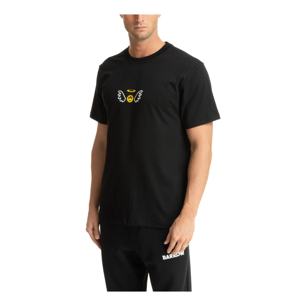 Barrow T-shirt met patroon en Angel-logo Black Heren