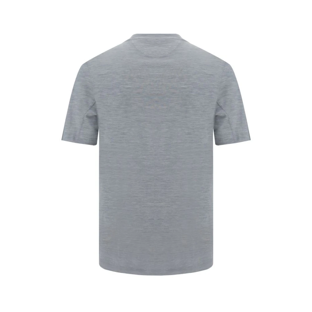 BRUNELLO CUCINELLI Gemêleerd Katoenen T-Shirt Gray Heren