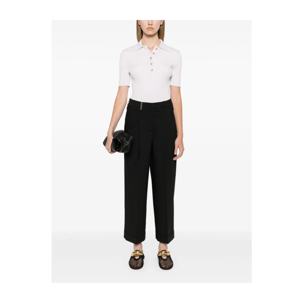 PESERICO Zwarte Broek Damesmode Aw24 Black Dames