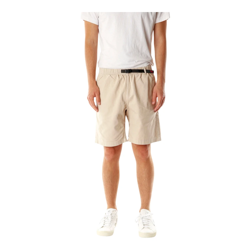 Gramicci Shorts met middelhoge taille en logopatch Beige Heren