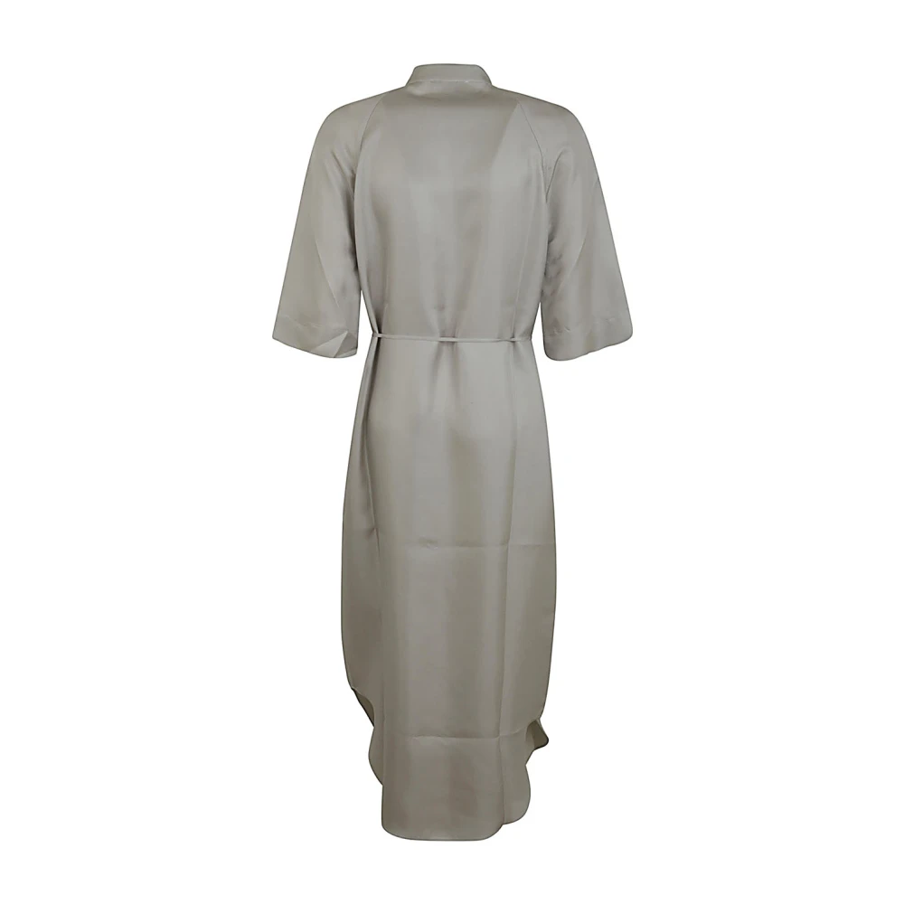 Loulou Studio Elegante Zilvergrijze Lange Jurk Gray Dames