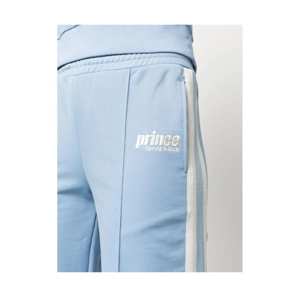 Sporty & Rich Logo-Geborduurde Track Pants Blue Dames