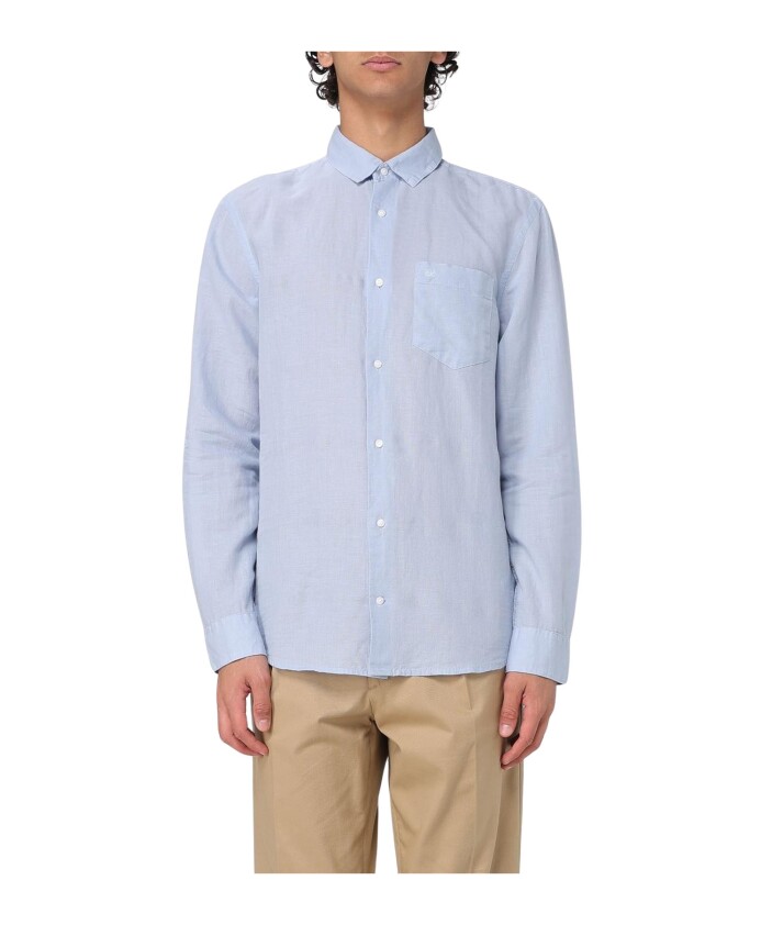 chemise-bleue-en-coton-a-manches-longues