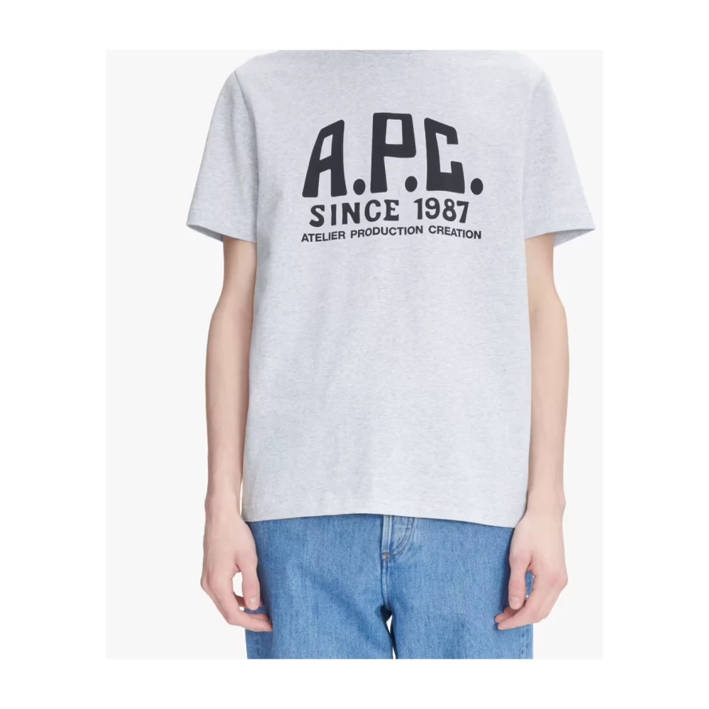 A.p.c. Vintage Logo Print Biologisch Katoenen T-shirt White Heren