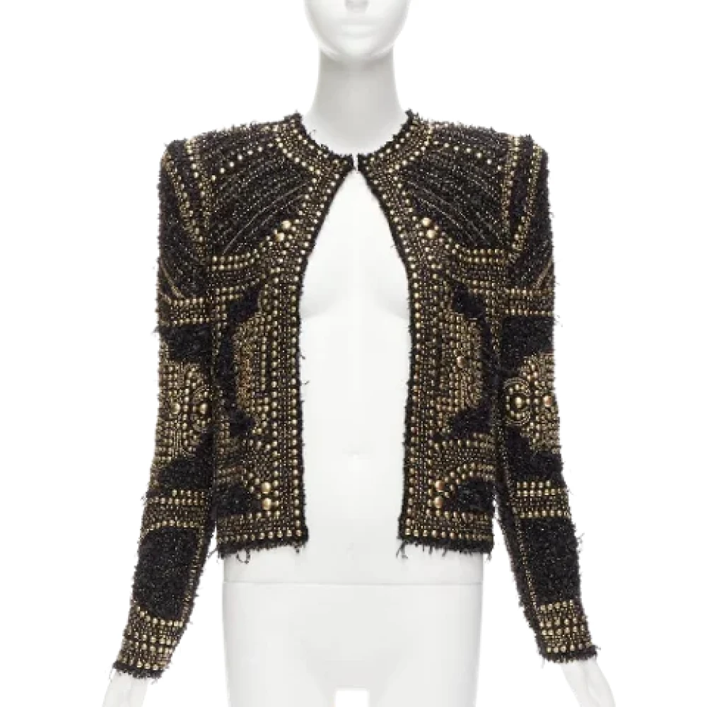 Balmain Pre-owned Fabric outerwear Black Dames