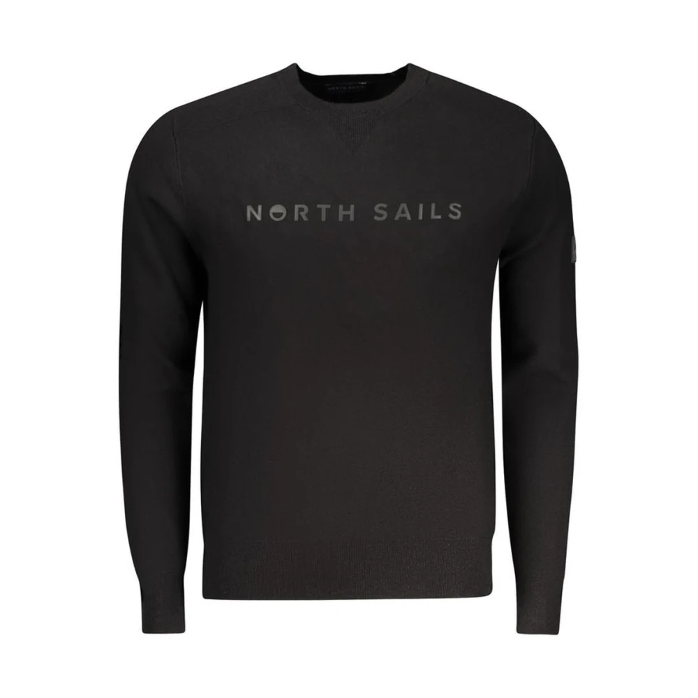 North Sails Viscose Jumper With 3D Lettering - Male - Round-Neck Knitwear - Black - Xl - Knitwear - Image 4