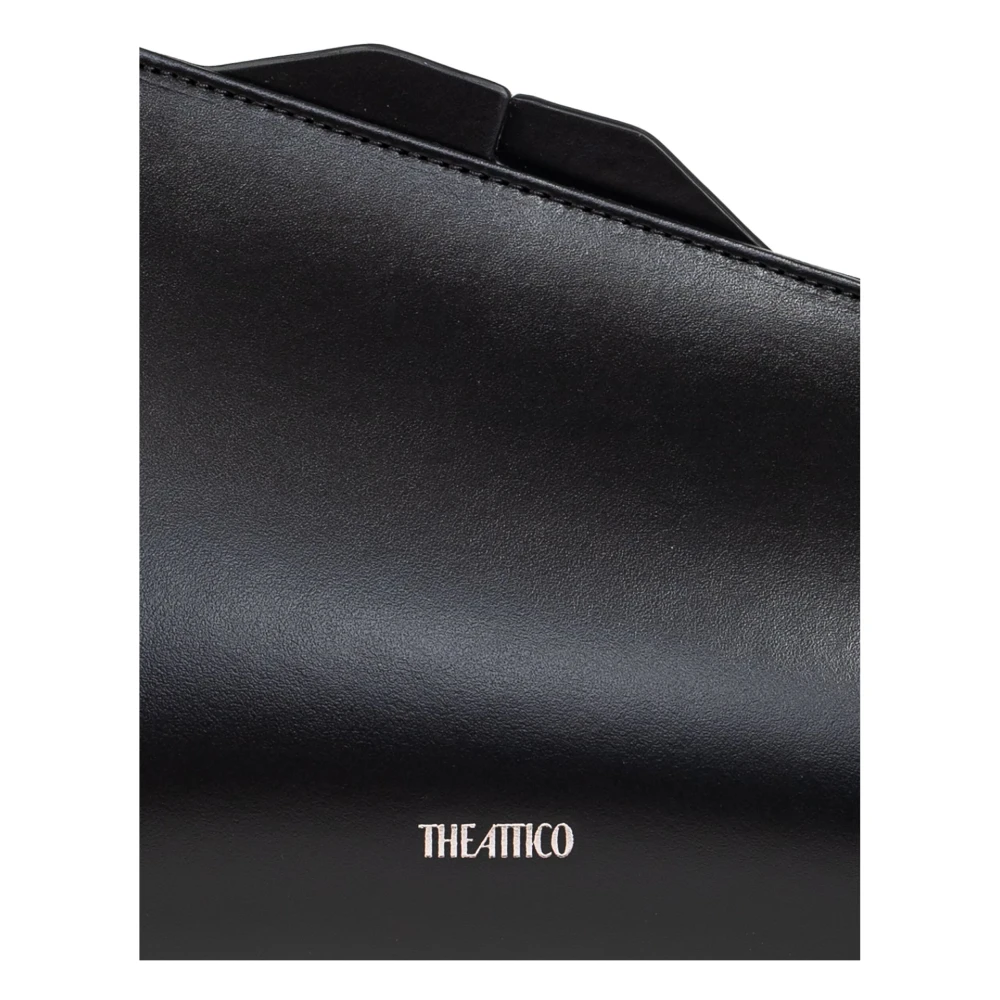 The Attico Leren Clutch Tas Black Dames
