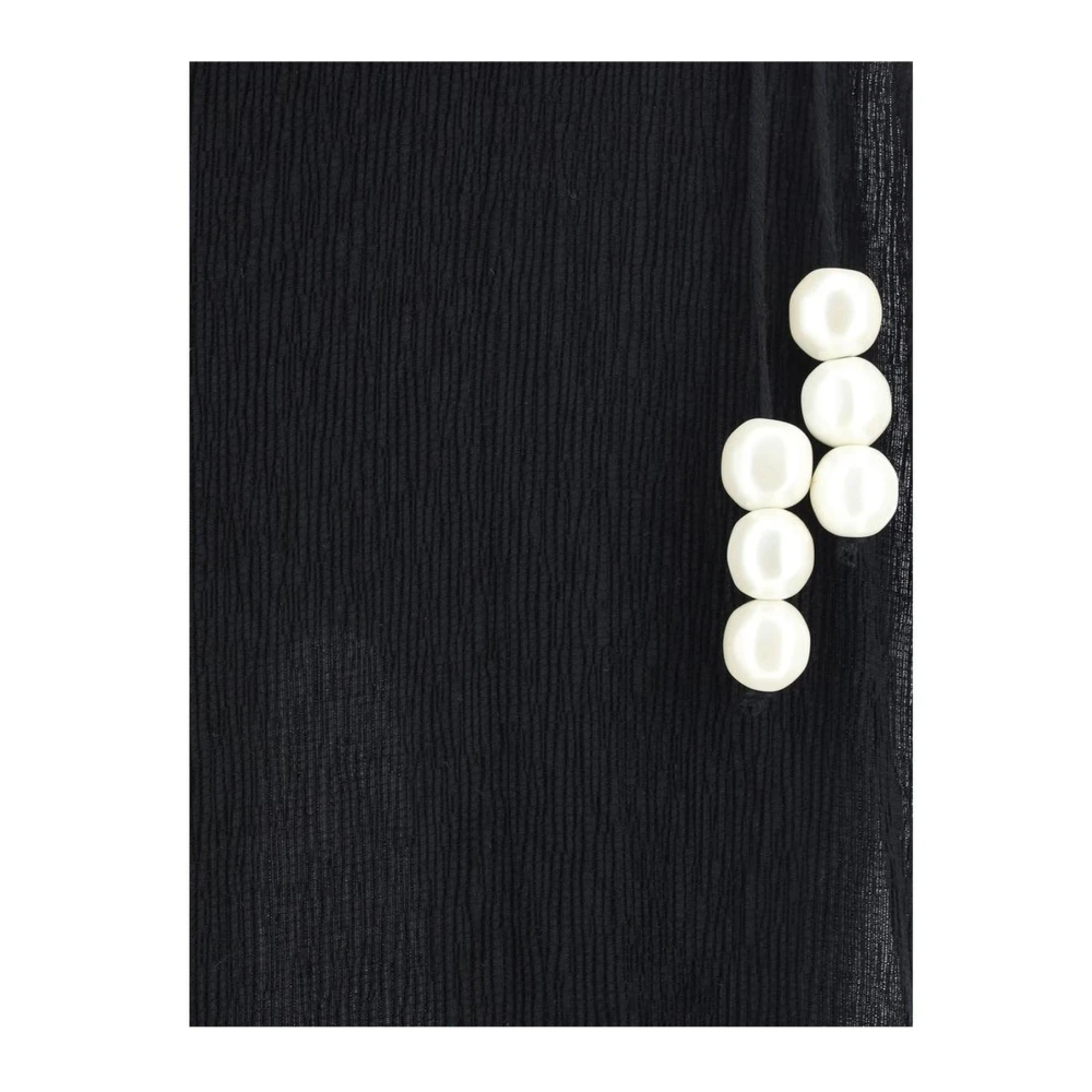 Magda Butrym Parel Detail Geknoopte Taille Lange Rok Black Dames