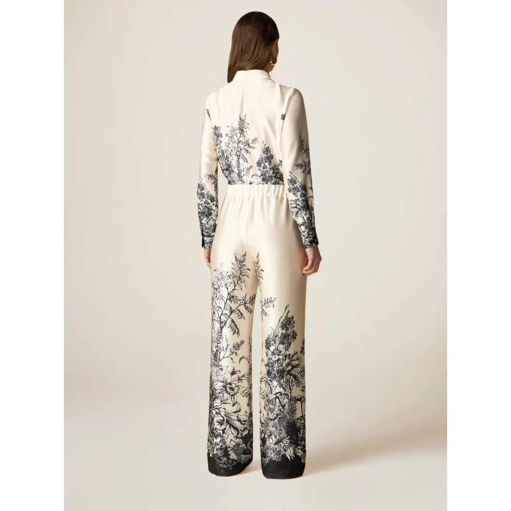 Oltre Satin Palazzo Broek met Ramage-Dégradé Patroon Multicolor Dames
