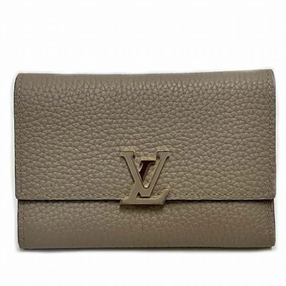 Louis Vuitton Vintage Pre-owned Leather wallets Beige Dames