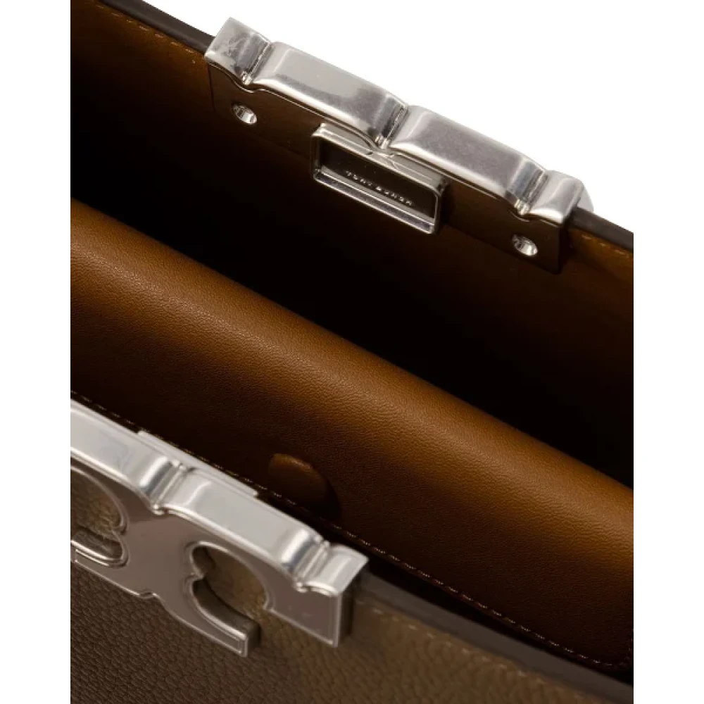 TORY BURCH Leather handbags Brown Dames