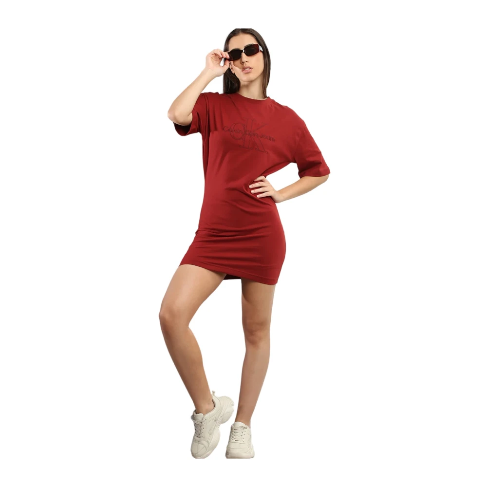 Calvin Klein Jeans Elegante Midi Jurk Brown Dames