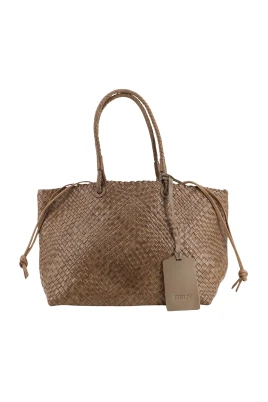 Bazika Woven Leather Tote