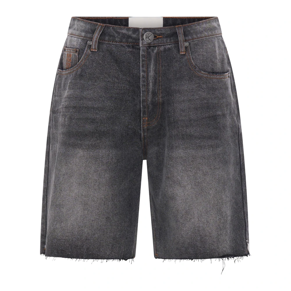 One Teaspoon Vrouw Grijs Korte Broeken Dames, W27, Denim, Mid-Rise Denim Shorts