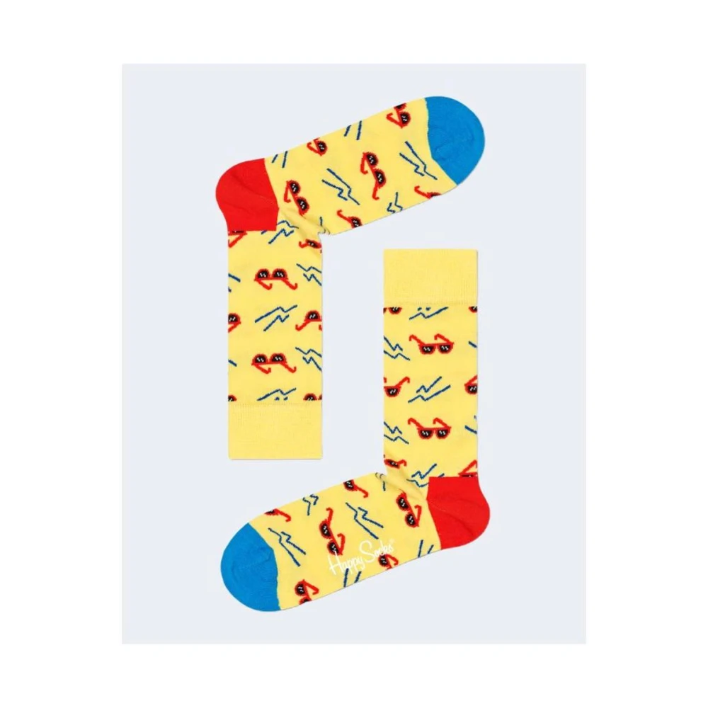 Happy Socks Gele Katoenen Crew Sokken Casual Stijl Multicolor Heren