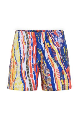Badshorts med stickat tryck