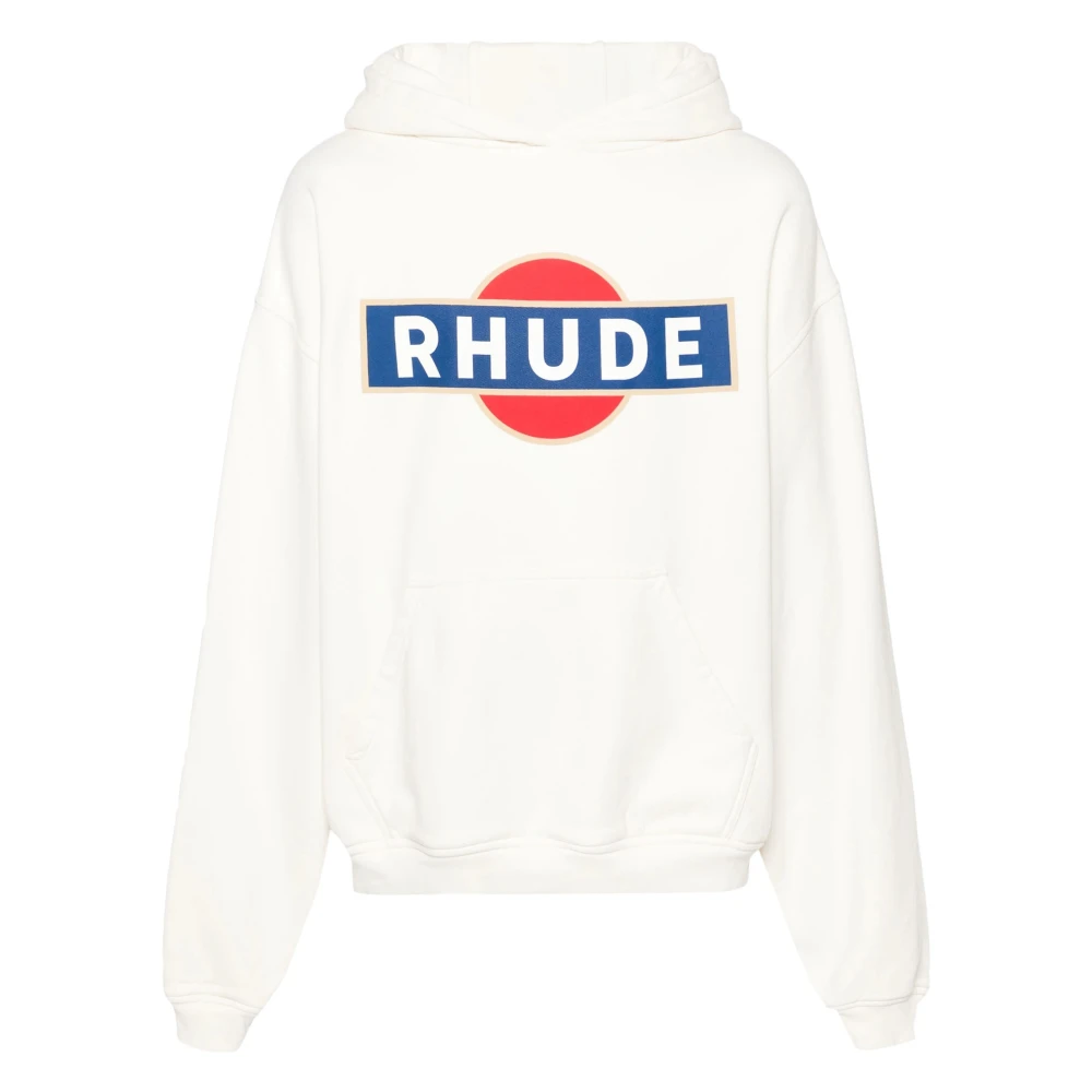 Rhude Vintage Racer Hoodie White Heren