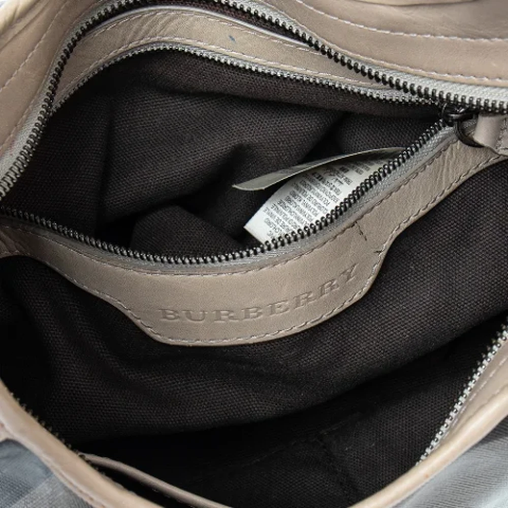Burberry Vintage Pre-owned Leather handbags Beige Dames