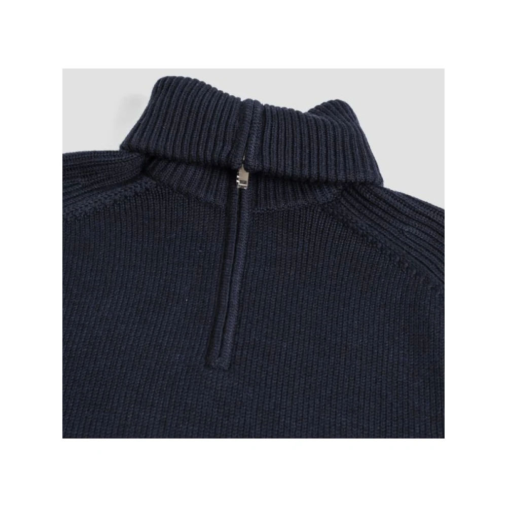 Studio Nicholson Navy Blauwe Gebreide Trui Blue Heren