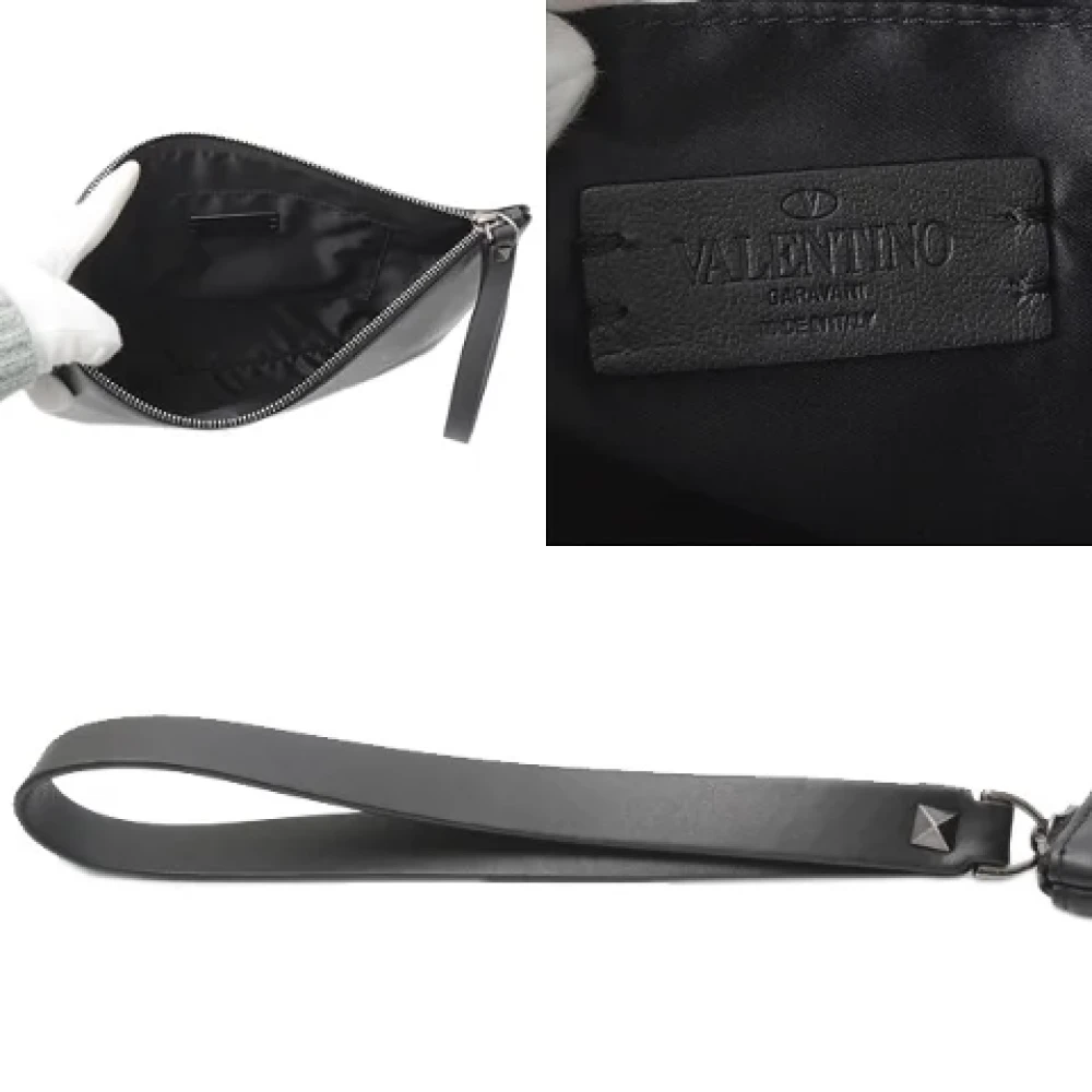 Valentino Vintage Pre-owned Fabric clutches Black Heren