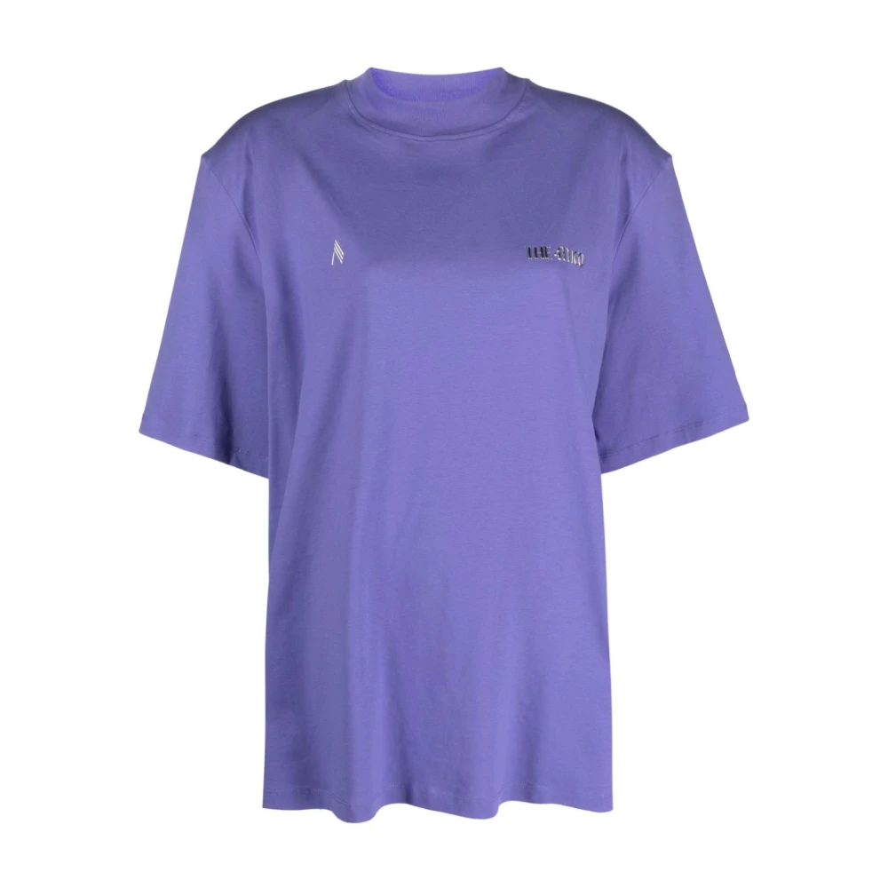 The Attico Lila T-shirt met Appliqué Logo Purple Dames