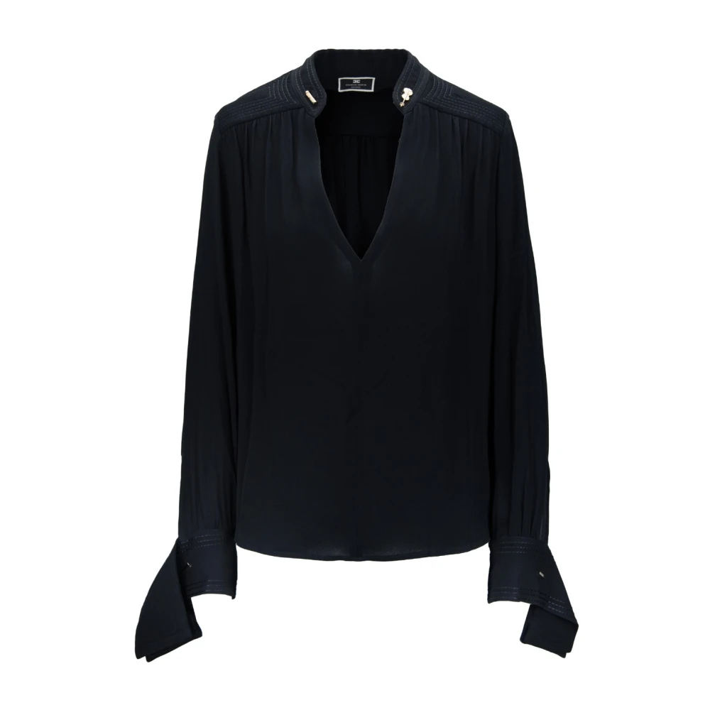 Elisabetta Franchi Dubbele Pin Damesoverhemd Black Dames