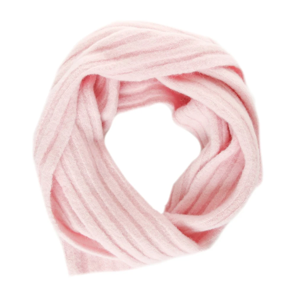 American vintage Gebreide Sjaal met Logopatch Pink Unisex